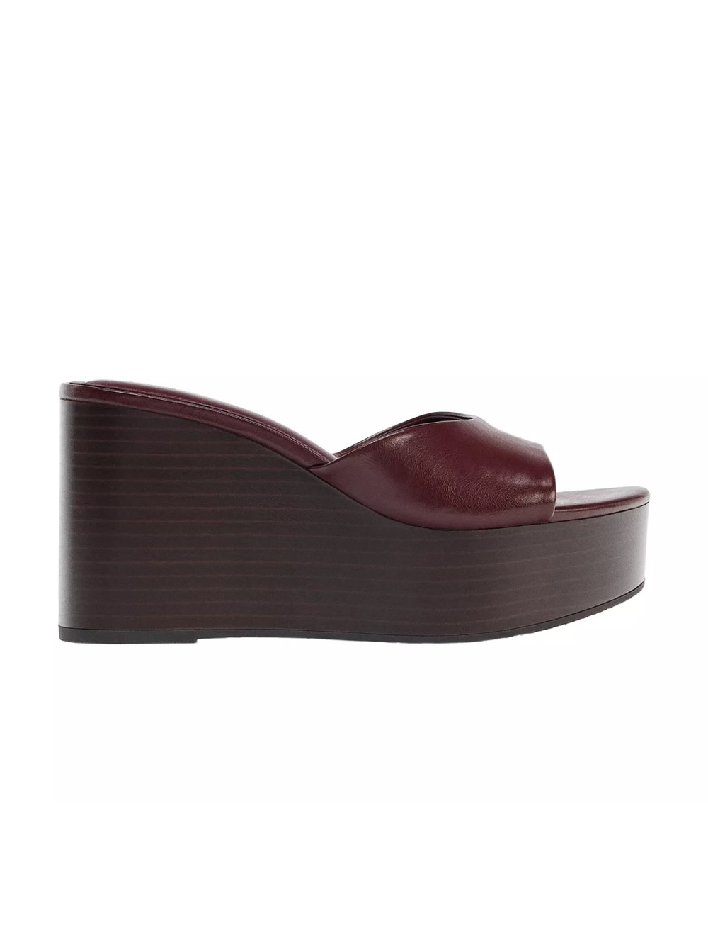 Zara Crackled Effect Wedge Sandals in Burgundy Red - Sz 9